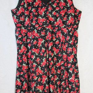 TORRID RETRO CHIC 28 Black/Red Print Dress